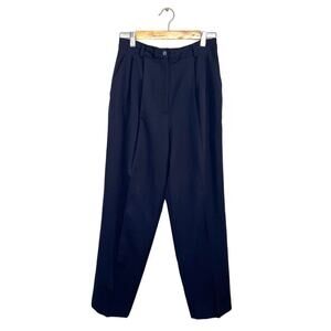 Vintage Talbots Wool‎ Pleated High Waist Black Dress Tailored Pants Womens 10P